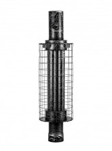 Дымоход- эконамайзер с сеткой для камней и  шибером 1м "Черный" Ф115