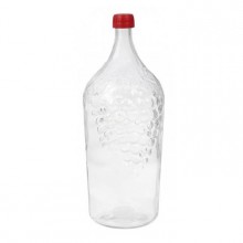 Бутылка стеклянная "Виноград" с пробкой, 2 л