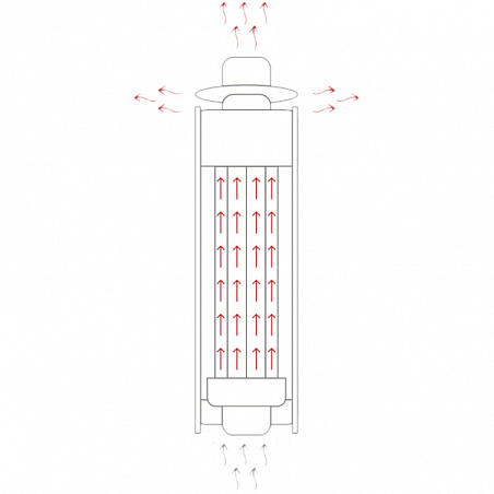 Дымоход-конвектор с сеткой  для камней  Ø-115мм, L-1м (Черный)