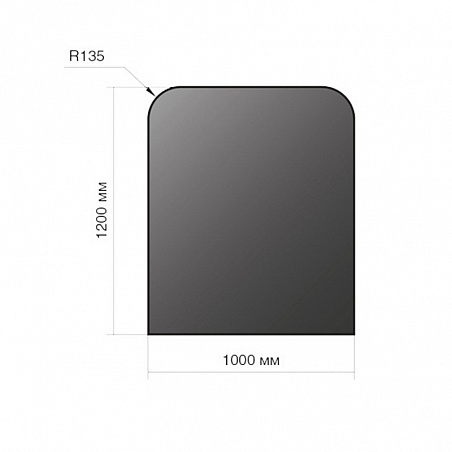 Лист напольный черный 1200х1000х2мм (R135) Везувий