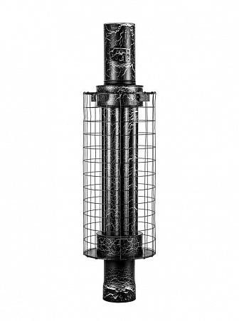 Дымоход- эконамайзер с сеткой для камней и  шибером Ф-115мм, L-1м (Черный)