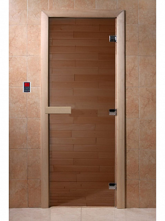 Дверь для бани стеклянная "Теплая серия" (хвоя) 1900х700 мм "DoorWood"