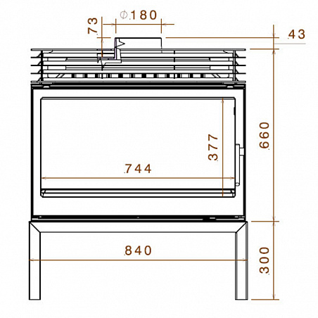 Печь LCI 9 G4 Stove, четырехсторонняя (Liseo)