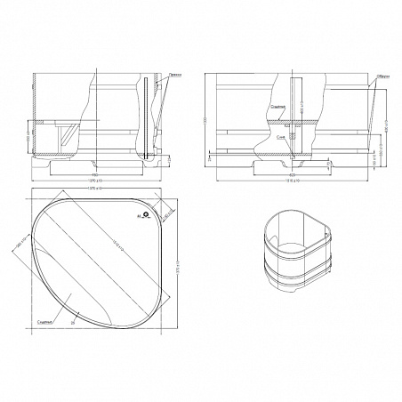 Купель Угловая  лиственница мореная (1,37*1,37*Н1,4) Россия