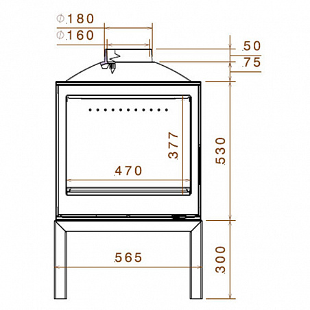 Печь LCI 5 GFR Stove, стекло справа (Liseo) 