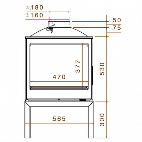 Печь LCI 5 GDF Stove, двусторонняя (Liseo) 