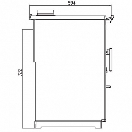 Плита PLAMEN 850 GLAS белая, труба справа (Plamen) 