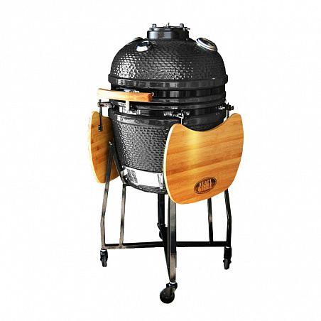 Керамический гриль - барбекю Start grill-22, черный, 57см (арт.SKL22B, со стеклянным окошком)