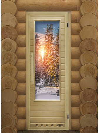 Дверь Элит с вентиляцией стекло "Зима" 1820х720мм "DoorWood"