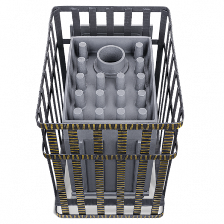 Чугунная печь для бани Гефест Гроза  в сетке 24 М